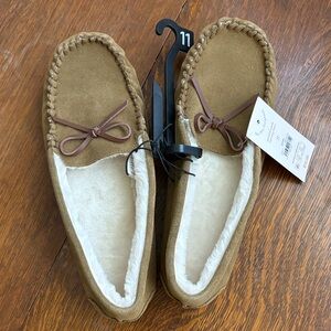 GENUINE SUEDE MEMORY FOAM CHESTNUT SLIPPERS